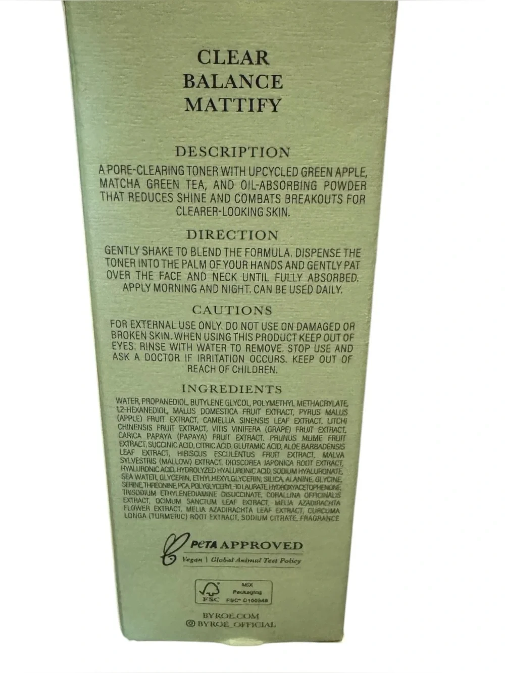 APPLE MATCHA TEA CLEARING TONER Bi-Phase Toner · Oily Skin Friendly · Upcycled